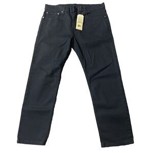 LEVI'S 502 REGULAR TAPER FIT W\STRETCH JEANS BLACK 36X30 $60 NWT